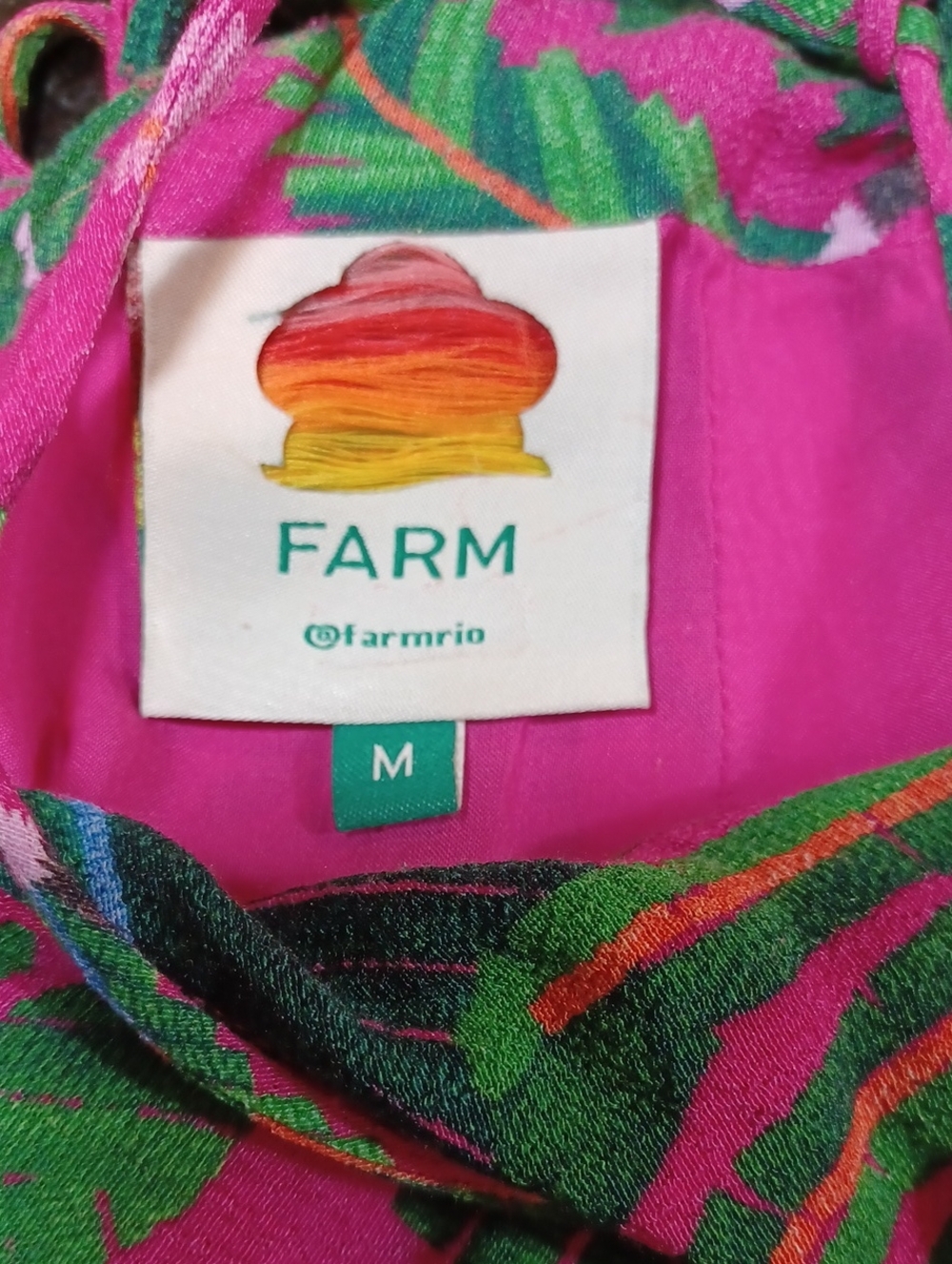 FARM Rio Anthropologie Leaves Midi Dress SZ M Tropical Colorful - Picture 3 of 16